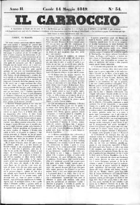 Il Carroccio - Edizione 34 del 14/05/1849